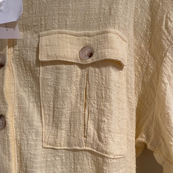 NWT Sabo Shirt Dress.  Small. Pale yellow with a tie in the back. - Picture 7 of 12